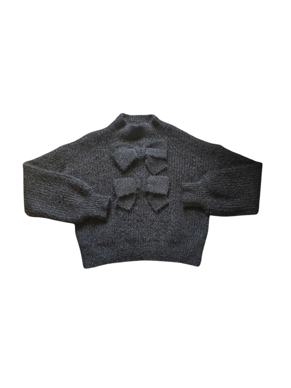 fab'rik Black Bow Crewneck Sweater Size S